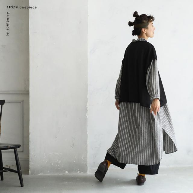 黒に合わせたい〇〇 黒に合わせたい、ピンストライプのワンピース