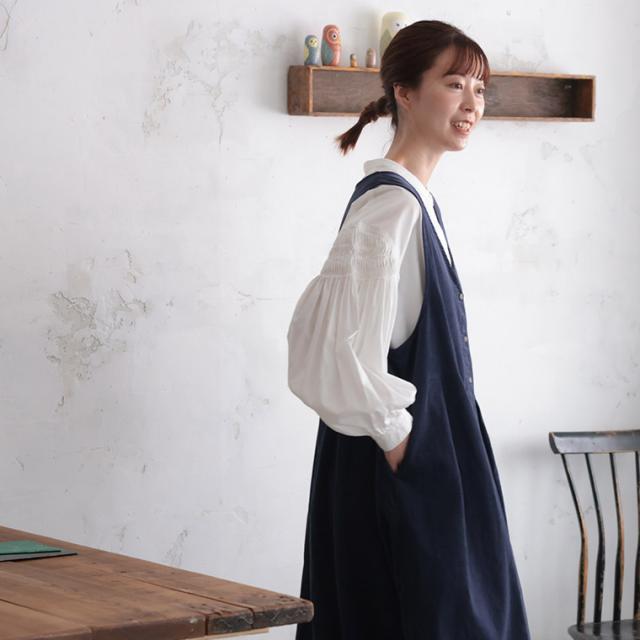 【ついに再入荷！】ふくろうと月 真夜中のワンピース レディース ジャンパースカート ジャンスカ ノースリーブ コーデュロイ_6