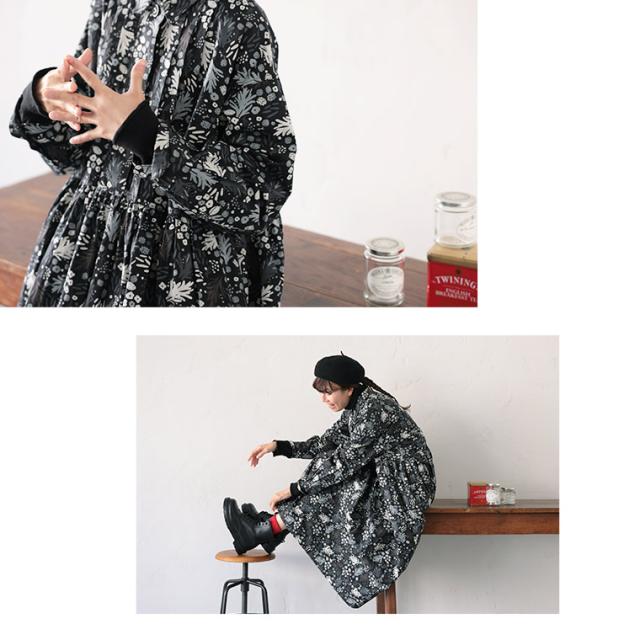 me] 私のフードなワンピース レディース シャツワンピース 長袖 フレア