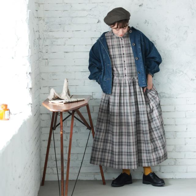 はちみつ堂 「わがまま別注」はちみつ堂の甘さひかえめチェックなワンピース レディース ロング フレア_6