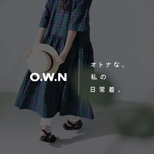 O.W.N 夏するブラックウォッチのワンピース レディース ロング フレア Aライン 5分袖 半袖 オープンカラー チェック柄_1