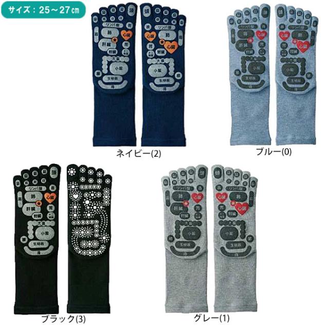 ◇メール便対応商品◇三笠 TSUBO レシピ PLUS 両面足つぼ5本指ソックス