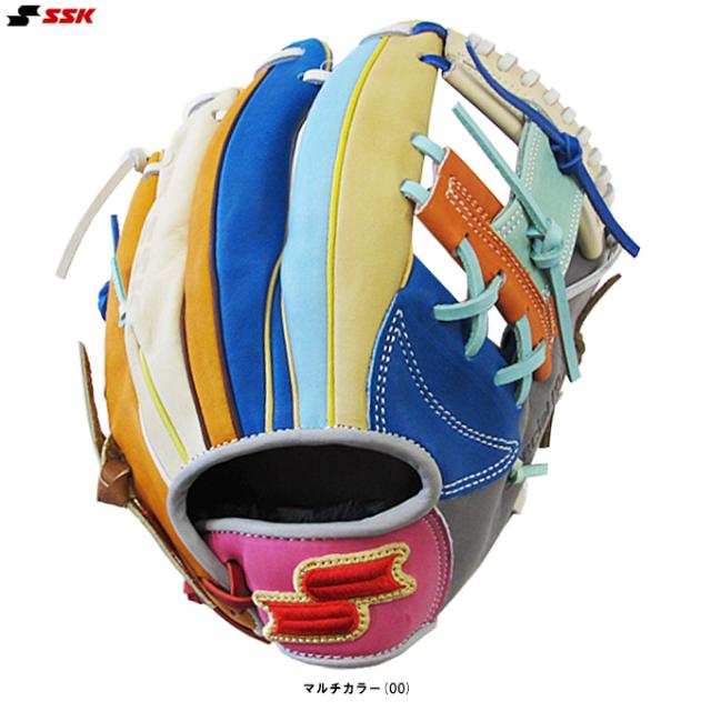 SSK（エスエスケイ）限定 軟式用グラブ カラフルシリーズ 内野手用 345型（SMRC123D）野球 グローブ 軟式野球 右投げ用 内野用 一般用