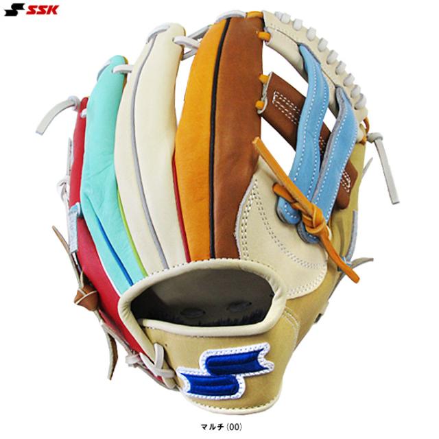 SSK（エスエスケイ）限定 軟式用グラブ カラフルシリーズ 内野手用 761型（SMRC124D）野球 グローブ 軟式野球 右投げ用 内野用 一般用