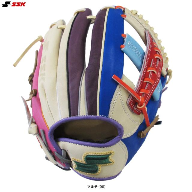 SSK　スペシャルメイク限定品　一般軟式用グローブ　マルチカラー SSK（エスエスケイ）限定 軟式用グラブ カラフルシリーズ 内野手用 761