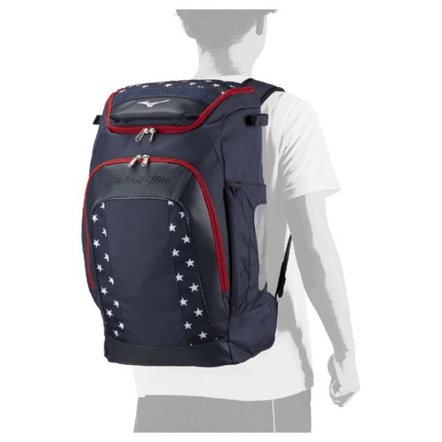 MIZUNO（ミズノ）限定 グローバルエリート USAオールインワンバックパック 40L（1FJDC910）Global Elite 野球 リュックサック バット収納可 かばん 一般用
