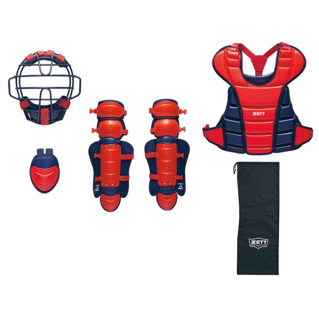 ZETT（ゼット）限定 少年軟式・少年ゴムソフト用 キャッチャー防具 4点