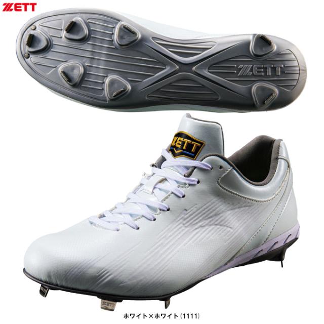 ZETT（ゼット）金具埋込み式スパイク ネオステイタスWH（BSR2218WH）NEOSTATUS 野球 金具スパイク 金具固定式 幅広 3E相当 一般用