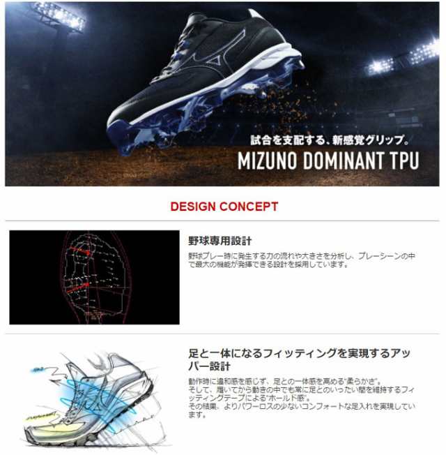 MIZUNO（ミズノ）ミズノドミナントTPU（11GP1852）野球 ベースボール ソフトボール スパイク ポイント固定式 ポイントスパイク 一般用の通販はau  PAY マーケット - ミズシマスポーツ株式会社 auPAYマーケット店