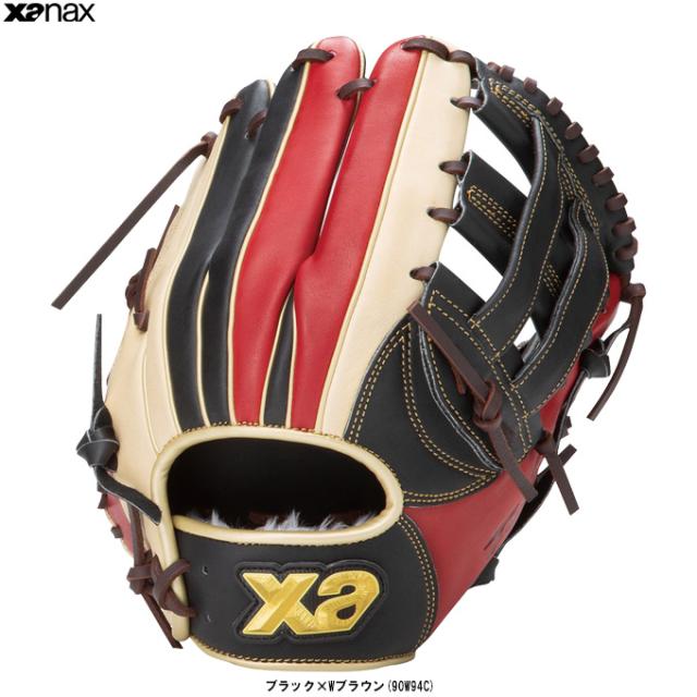 【右投げのみ】XANAX（ザナックス）軟式用グラブ トラスト カラフルライン 内野手用（BRG25NH1C）野球 グローブ セカンド ショート 右投げ 一般用
