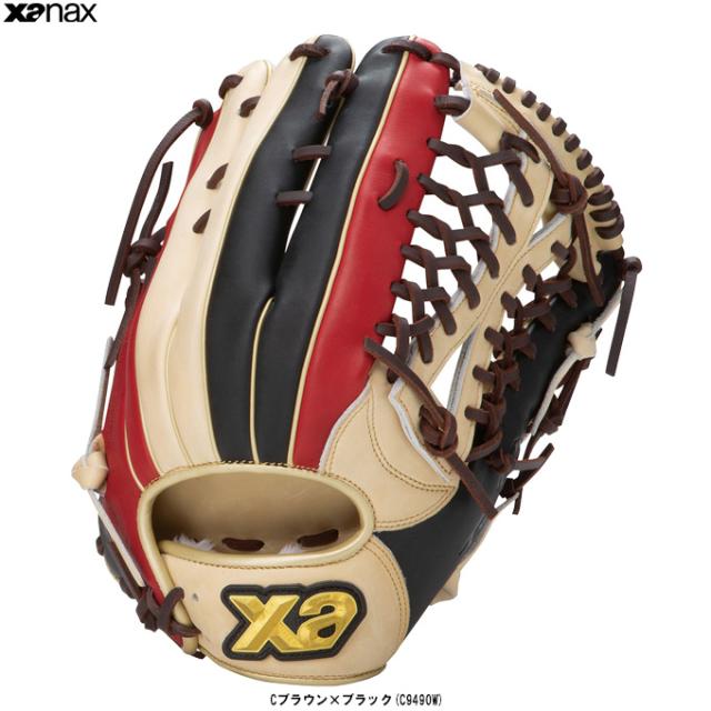 XANAX（ザナックス）軟式用グラブ トラスト カラフルライン 外野手用（BRG25PG1C）野球 グローブ 右投げ 左投げ 外野用 大人用 一般用