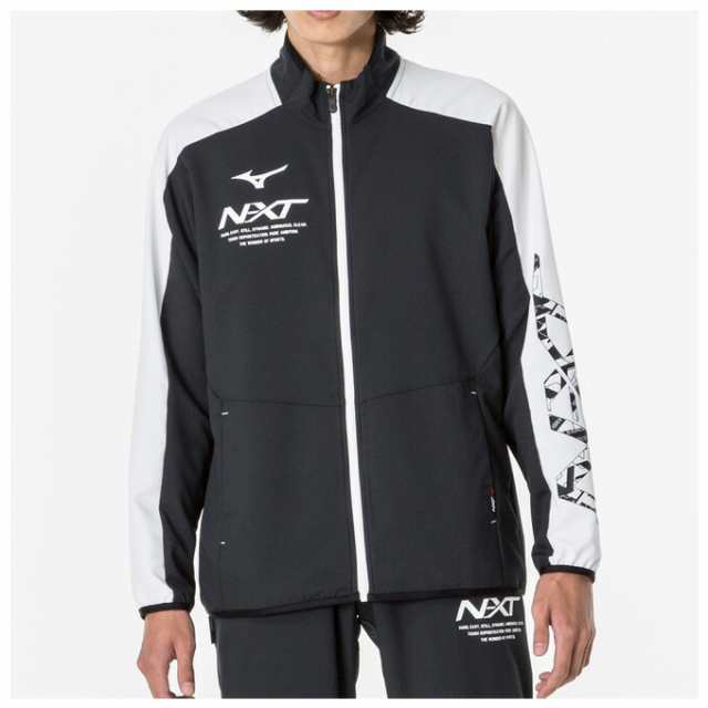 新品】ミズノ ブラック XL ストライプ ジャケット 32MCA03109