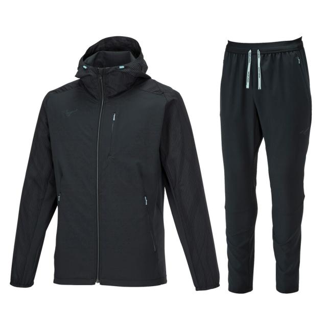 Mizuno 黒 ポリエステル 減量トレーニングウェア 上下セット