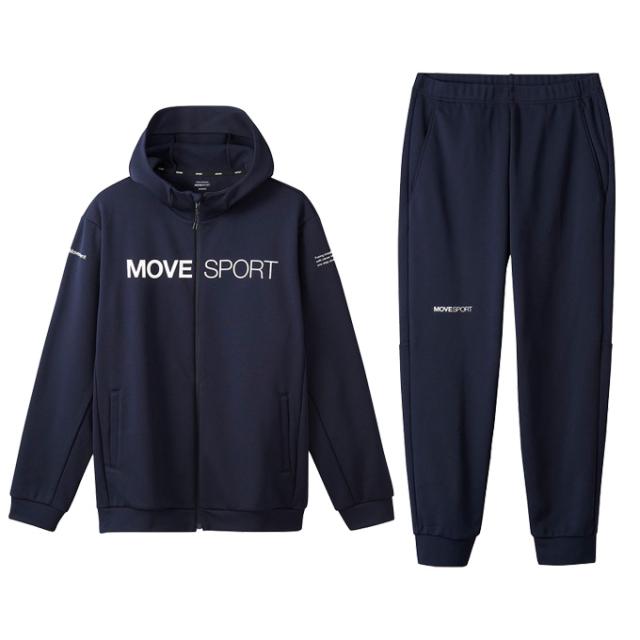 DESCENTE（デサント）S.F.TECH SHIELD ソフトウォーム フルジップフーディー テーパードジョガーパンツ 上下セット（DMMWJF24/DMMWJG24）メンズ