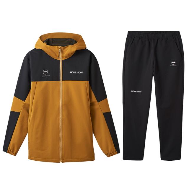 DESCENTE（デサント）HEATNAVI ソフトシェル バックロゴ フルジップフーディー テーパードパンツ 上下セット（DMMWJF13/DMMWJG13）メンズ