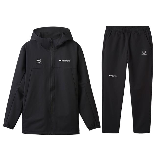 DESCENTE（デサント）HEATNAVI ソフトシェル バックロゴ フルジップフーディー テーパードパンツ 上下セット（DMMWJF13/DMMWJG13）メンズ