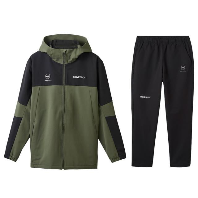 DESCENTE（デサント）HEATNAVI ソフトシェル バックロゴ フルジップフーディー テーパードパンツ 上下セット（DMMWJF13/DMMWJG13）メンズ