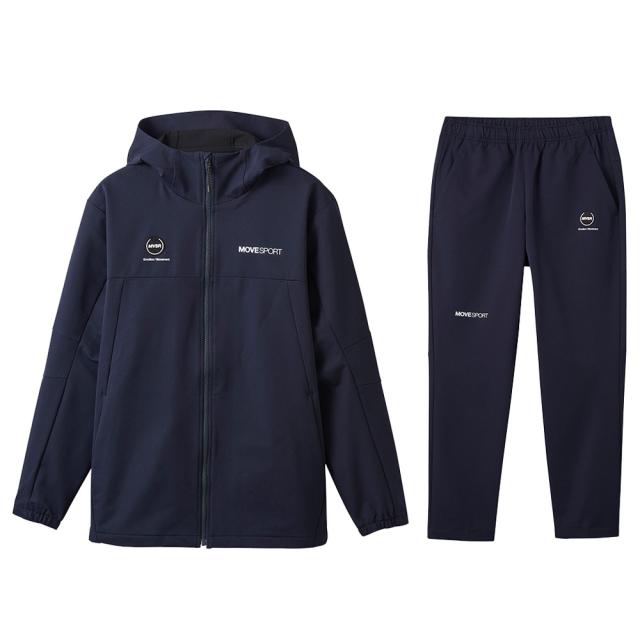 DESCENTE（デサント）HEATNAVI ソフトシェル バックロゴ フルジップフーディー テーパードパンツ 上下セット（DMMWJF13/DMMWJG13）メンズ