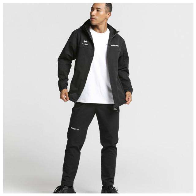 DESCENTE（デサント）HEATNAVI ソフトシェル バックロゴ フルジップフーディー テーパードパンツ 上下セット（DMMWJF13/DMMWJG13）メンズ