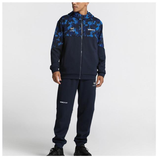 DESCENTE（デサント）S.F.TECH SHIELD 総柄グラフィック フードロゴフルジップフーディー パンツ 上下セット（DMMWJF23/DMMWJG23）メンズ