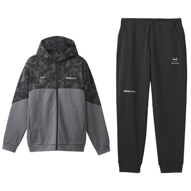 DESCENTE（デサント）S.F.TECH SHIELD 総柄グラフィック フードロゴフルジップフーディー パンツ 上下セット（DMMWJF23/DMMWJG23）メンズ