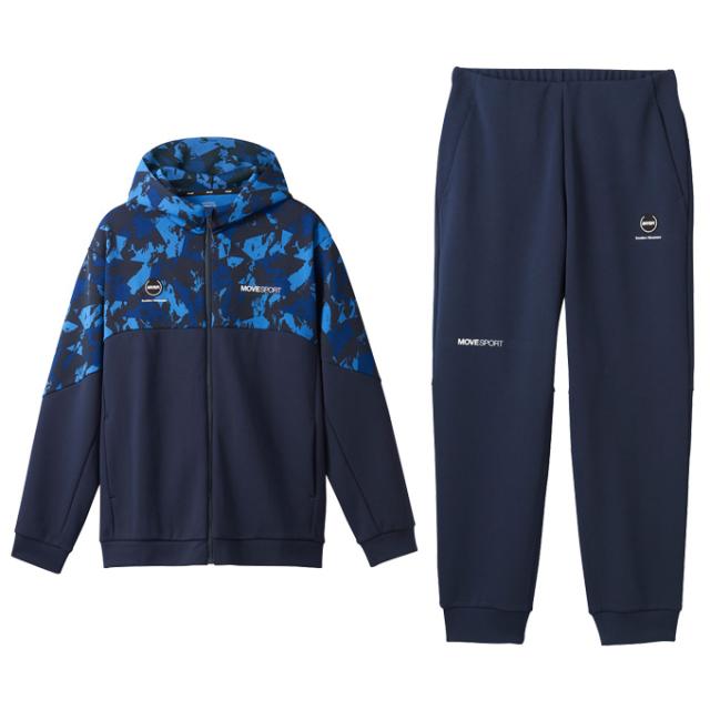 DESCENTE（デサント）S.F.TECH SHIELD 総柄グラフィック フードロゴフルジップフーディー パンツ 上下セット（DMMWJF23/DMMWJG23）メンズ