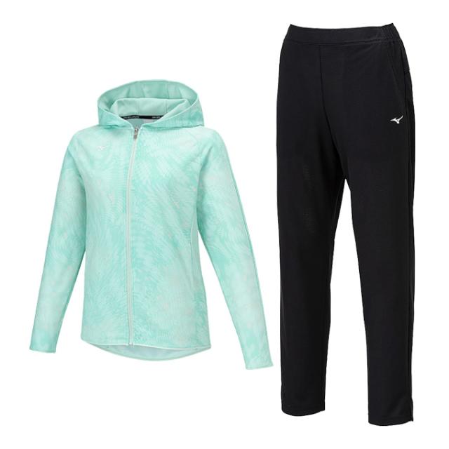 MIZUNO（ミズノ）限定 ドライエアロフロー フーディ アンクル丈パンツ 上下セット（32MCB310/32MDB310）トレーニング フードあり レディース