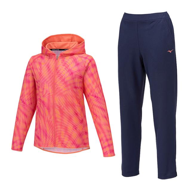 MIZUNO（ミズノ）限定 ドライエアロフロー フーディ アンクル丈パンツ 上下セット（32MCB310/32MDB310）トレーニング フードあり レディース