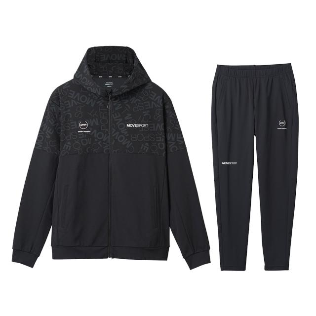 DESCENTE（デサント）S.F.TECH ロゴ総柄 バックロゴ フルジップフーディー パンツ 上下セット（DMMXJF21/DMMXJG21）Move Sport メンズ