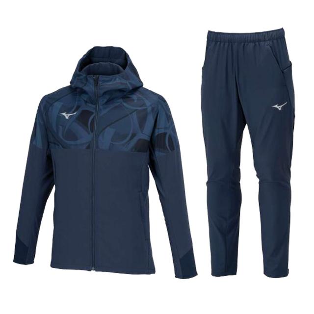 MIZUNO（ミズノ）押さえる ストレッチクロスフーディ ズボン下 上下仕かける（32MCB503/32MDB503）運動競技 セットアップ ユニ一発やる