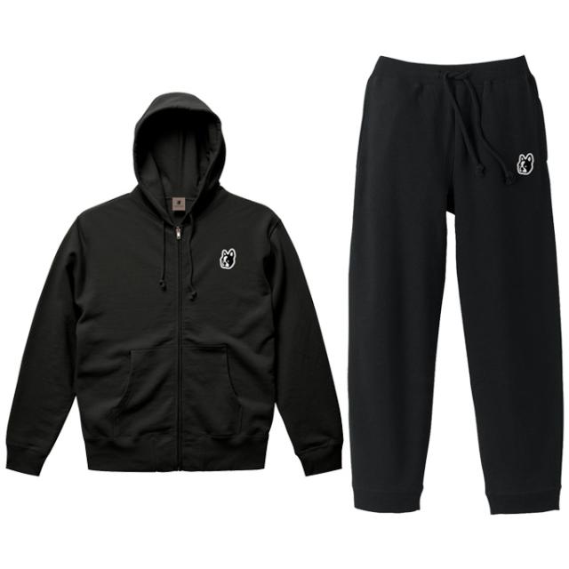 サッカージャンキー　claudio pandiani ブラック XL 中綿　上下 junky（ジャンキー）スウェットZIPフーディー ロングパンツ 上下セット