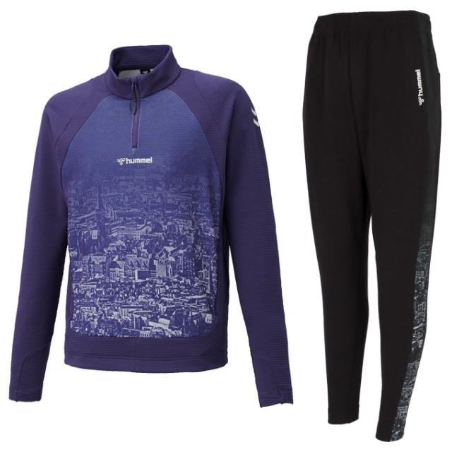 hummel（ヒュンメル）ハーフジップトップ テックパンツ 上下セット