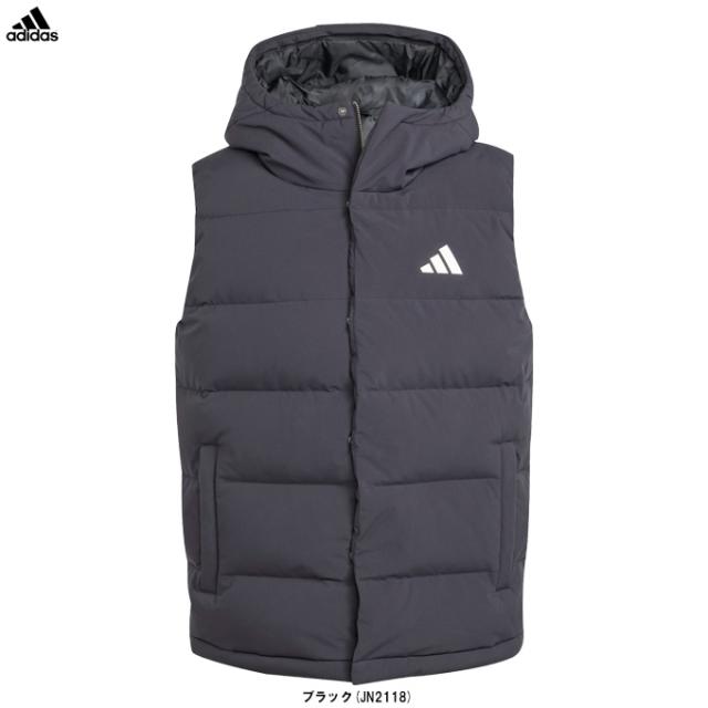【2XLサイズのみ】adidas（アディダス）Helionic クライマウォーム フード付き ダウンベスト（JXV25）ダックダウン フェザー 袖なし メンズ