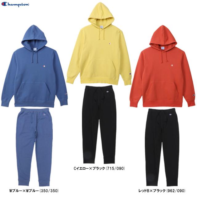 Champion（チャンピオン）ベーシックフーデッドスウェットシャツ パンツ 上下セット（C3Y136/C3Y223）スポーツ パーカー 裏毛 メンズ