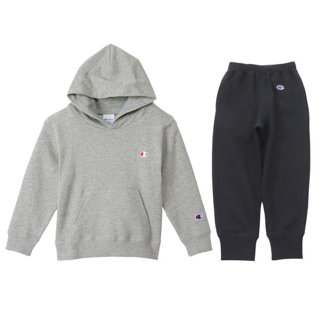 Champion（チャンピオン）キッズ フーデッドスウェットシャツ パンツ 上下セット（CKY101/CKY201）スポーツ フードあり ジュニア_16