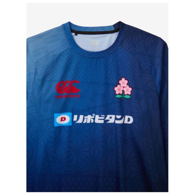 ◆メール便対応商品◆Canterbury（カンタベリー）ジャパン ロングスリーブ プラクティスティー（RLM42604J）ラグビー 長袖 日本代表 桜ロゴ ユニセックス_2