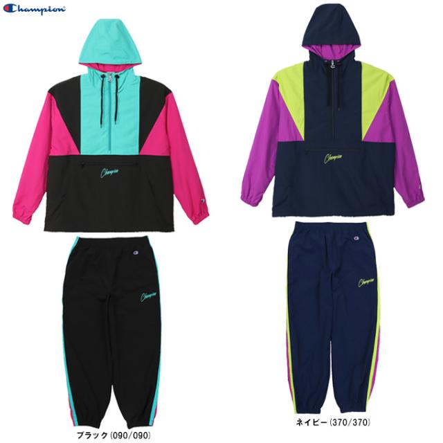 Champion（チャンピオン）フーデッドアノラックジャケット パンツ 上下セット（C3D605/C3D208）セットアップ ハーフジップ メンズ