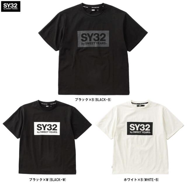 SY32（エスワイサーティトゥ）BOX LOGO TEE（3226SN139）スポーツ サッカー トレーニング Tシャツ 半袖 ウェア 吸水速乾 メンズ