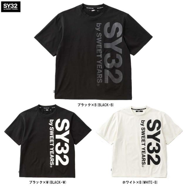 SY32（エスワイサーティトゥ）VERTICAL LOGO TEE（3226SN140）スポーツ サッカー トレーニング Tシャツ 半袖 ウェア 吸水速乾 メンズ