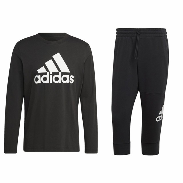 adidas（アディダス）M ESS BL SJ LS Tシャツ 7分丈スウェットパンツ