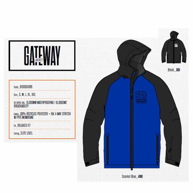 サーティーツー ジャケット THIRTYTWO GATEWAY JACKET 32 22-23 ...