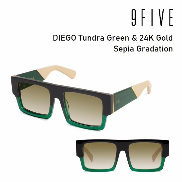 サングラス ナインファイブ 9five DIEGO Tundra Green & 24K Gold