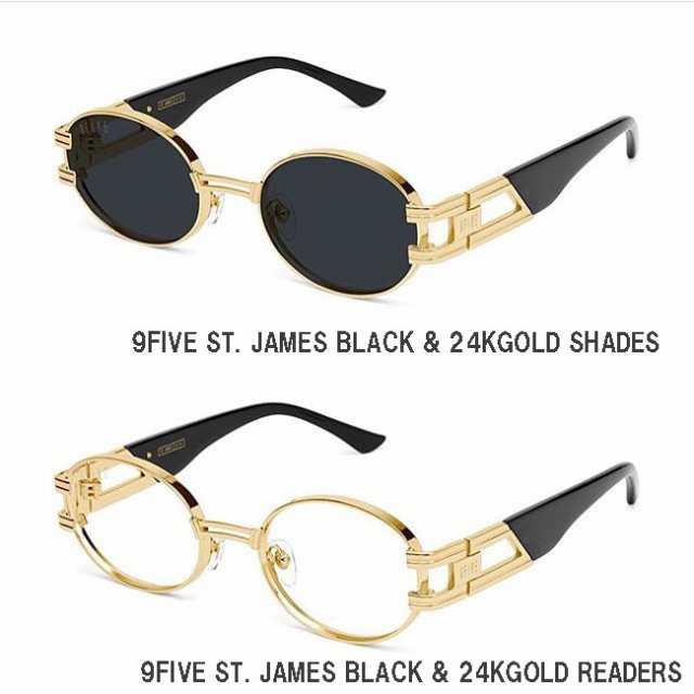 サングラス 9FIVE ST. James Black & 24K Gold ナインファイブ