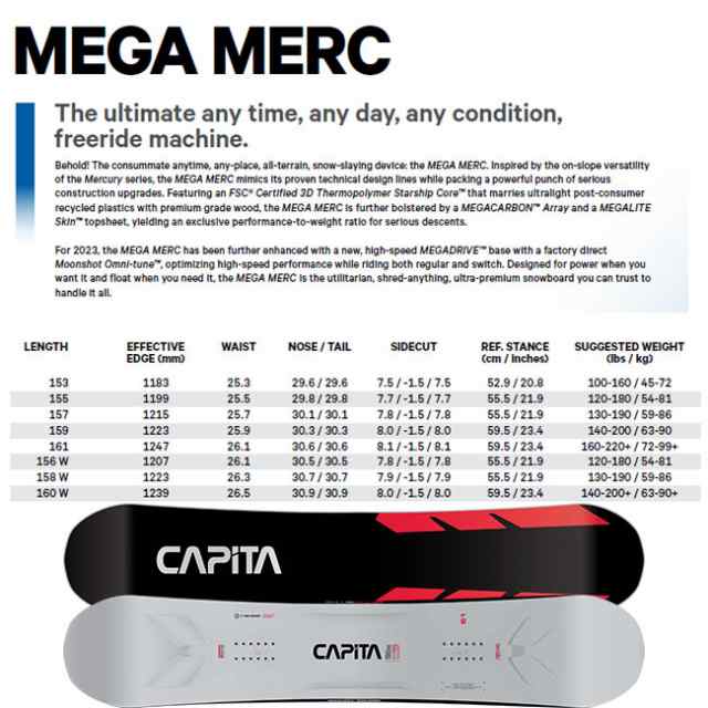 予約 キャピタ スノーボード CAPITA MEGA MERCURY 23-24 メガ