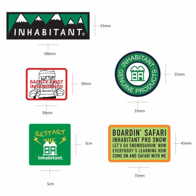 ステッカー INHABITANT インハビタント STICKER ５枚セットの通販はau