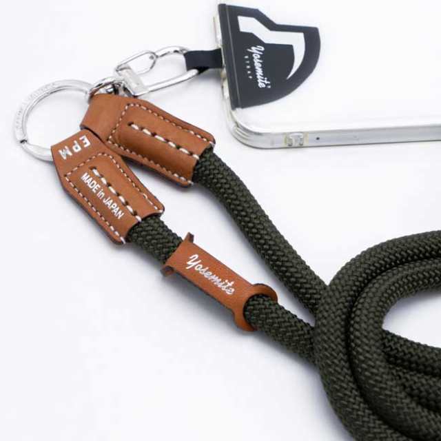 モバイルストラップ レザー YOSEMITE ヨセミテ MOBILE STRAP LEATHER / HUNTER KHAKI スマホストラップ クライミン