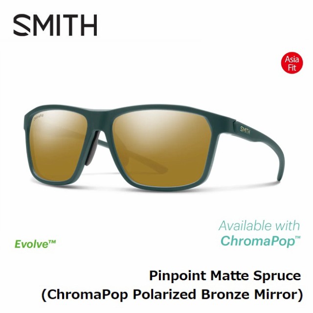 サングラス スミス SMITH Pinpoint Matte Spruce (ChromaPop Polarized Bronze Mirror) ピンポイント ク