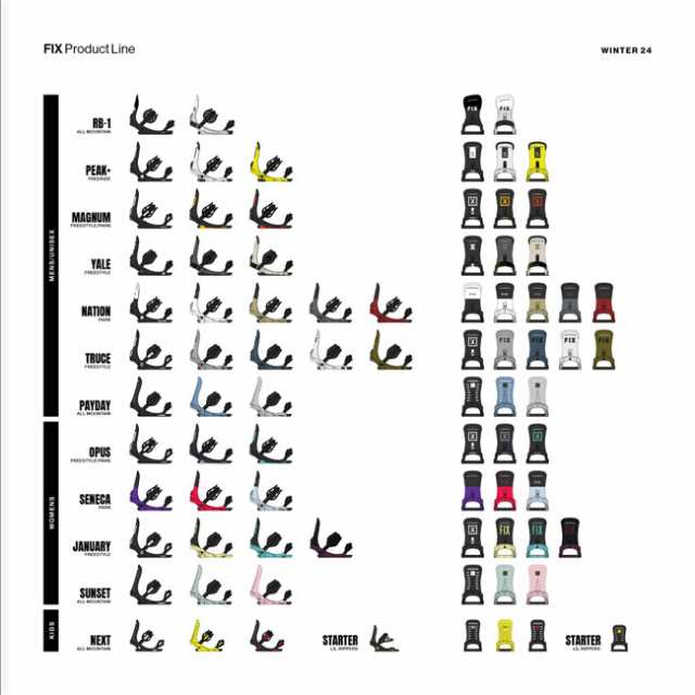 フィックス ビンディング FIX YALE BINDING 23-24 バインディング メンズ スノーボード スノボ｜au PAY マーケット