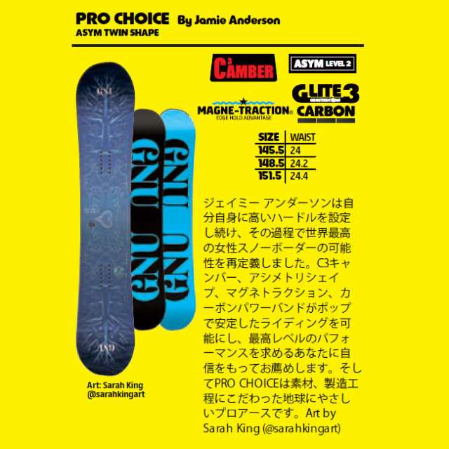 グヌーGNU PRO CHOICE 145.5  スノーボード