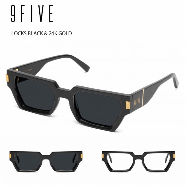 NTWRK - 9FIVE Locks Black & 24K Gold Sunglasses